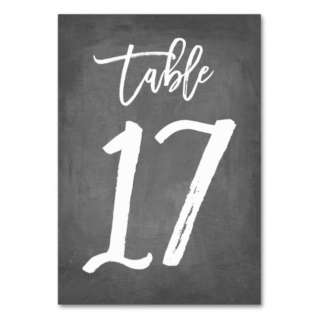 Chic Typographie Chalkboard Numéro de table | Tabl (Par défaut)