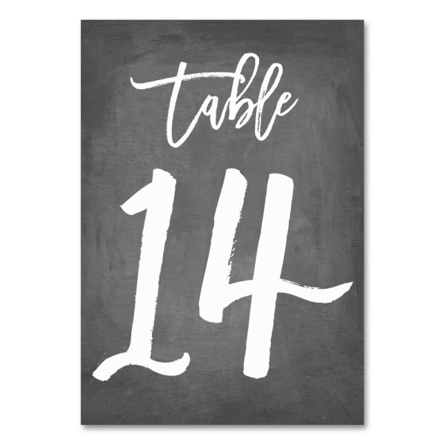 Chic Typographie Chalkboard Numéro de table | Tabl (Par défaut)
