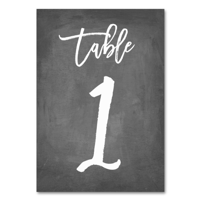 Chic Typographie Chalkboard Numéro de table | Tabl (Par défaut)