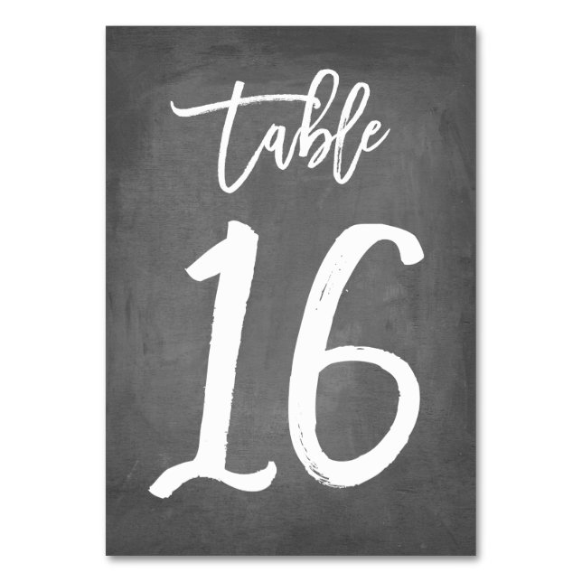 Chic Typographie Chalkboard Numéro de table | Tabl (Par défaut)