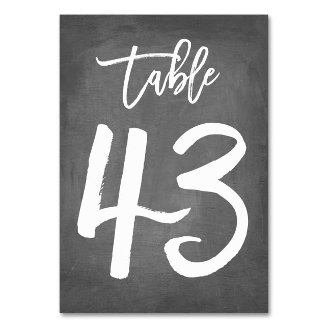 Chic Typographie Chalkboard Numéro de table | Tabl (Par défaut)