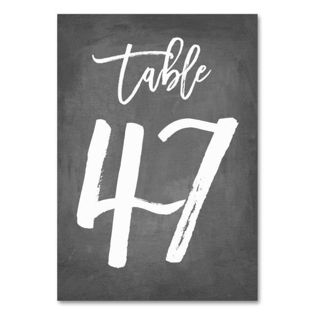 Chic Typographie Chalkboard Numéro de table | Tabl (Par défaut)