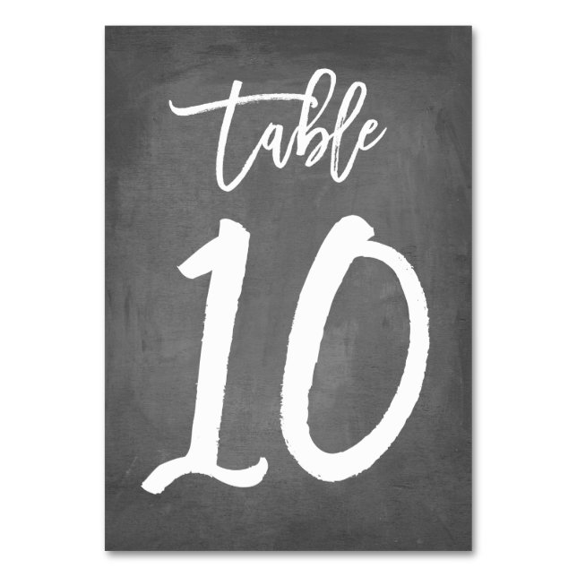 Chic Typographie Chalkboard Numéro de table | Tabl (Par défaut)