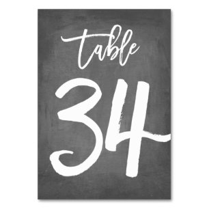 Chic Typographie Chalkboard Numéro de table Tabl