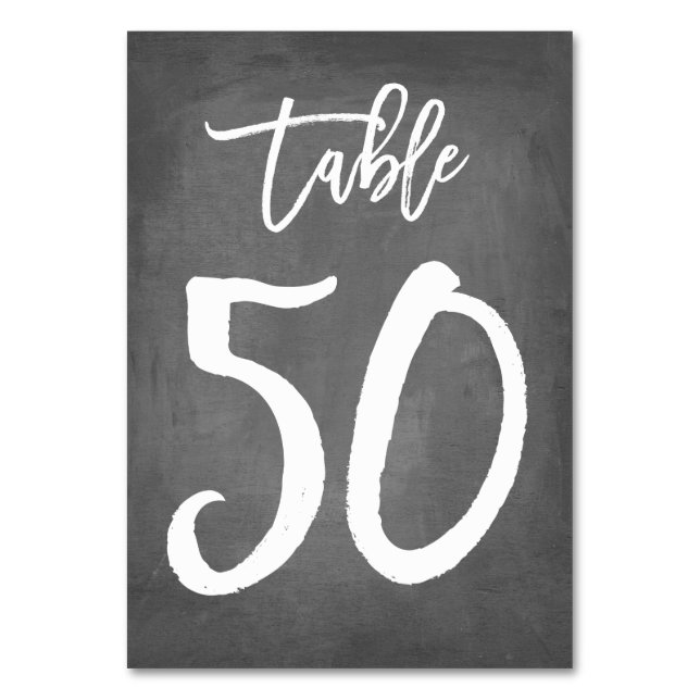 Chic Typographie Chalkboard Numéro de table | Tabl (Par défaut)