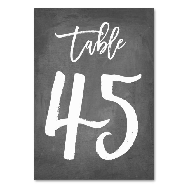 Chic Typographie Chalkboard Numéro de table | Tabl (Par défaut)
