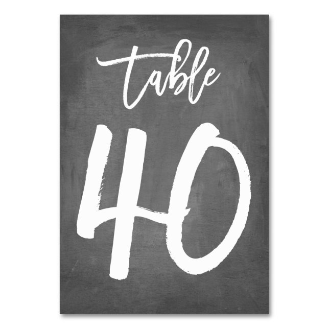 Chic Typographie Chalkboard Numéro de table | Tabl (Par défaut)