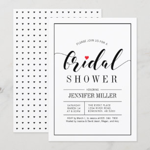 Chic Typographie Mariage Bridal Douche Invitations