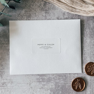 Chic Typographie Mariage RSVP Étiquettes de adress