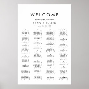 Chic Typography Alphabetical Seating Chart