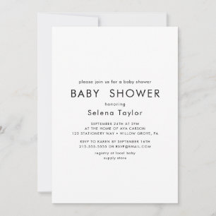 Chic Typography Baby Shower Invitation