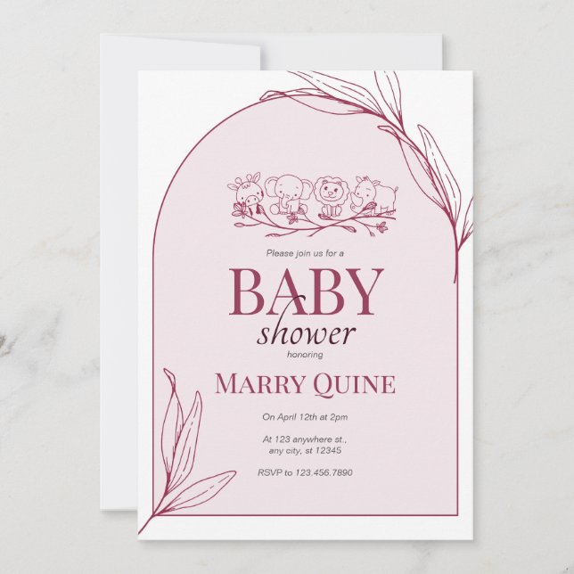 Chic Typography Baby Shower  Invitation (Front)