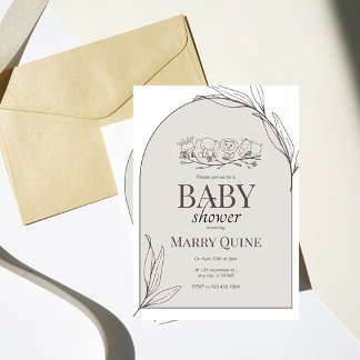 Chic Typography Baby Shower  Invitation
