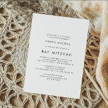 Chic Typography Bat Mitzvah Invitation<br><div class="desc">This chic typography Bat Mitzvah invitation is perfect for a modern bat mitzvah. The simple design features classic minimalist black and white typography with a rustic boho feel. Customizable in any colour. Keep the design minimal and elegant,  as is,  or personalize it by adding your own graphics and artwork.</div>