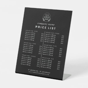 Chic Typography Business Services Price List Pedes Pedestal Sign