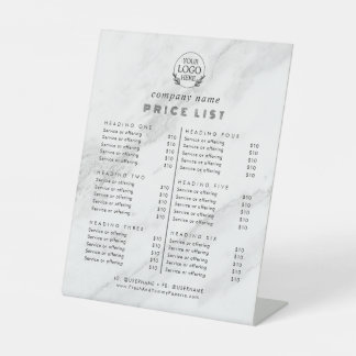 Chic Typography Business Services Price List Pedestal Sign