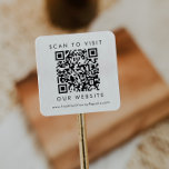 Chic Typography Business Wedding Website QR Code Square Sticker<br><div class="desc">This chic typography business or wedding website qr code square sticker is perfect for a small business owner or for a wedding. The simple design features classic minimalist black and white typography with a rustic boho feel. Customizable in any colour. Personalize with your website.</div>