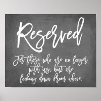 Chic Typography Chalkboard Reserved Memorial