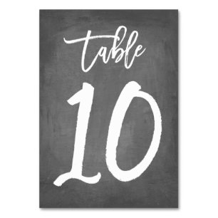 Chic Typography Chalkboard Table Number   Table 10