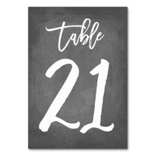Chic Typography Chalkboard Table Number   Table 21