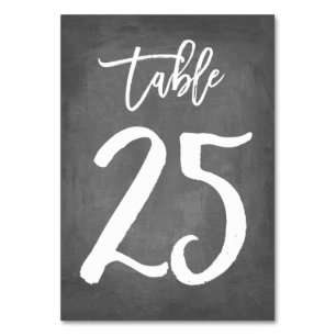 Chic Typography Chalkboard Table Number   Table 25