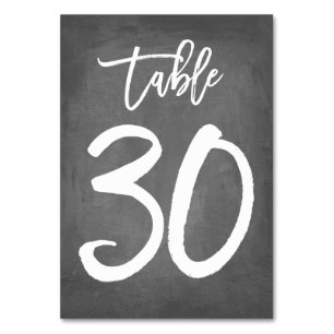 Chic Typography Chalkboard Table Number   Table 30