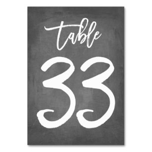 Chic Typography Chalkboard Table Number   Table 33