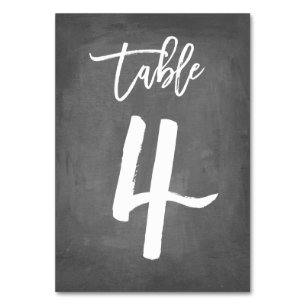 Chic Typography Chalkboard Table Number   Table 4