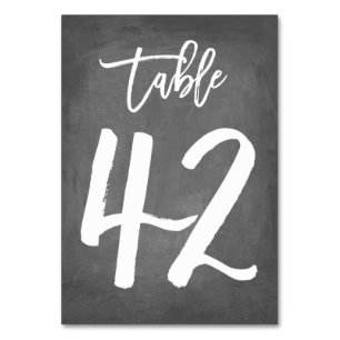 Chic Typography Chalkboard Table Number   Table 42