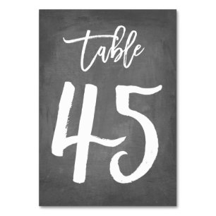 Chic Typography Chalkboard Table Number   Table 45
