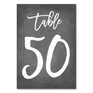 Chic Typography Chalkboard Table Number   Table 50