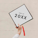 Chic Typography Class Year Graduation Cap Topper<br><div class="desc">This chic typography class year graduation cap topper is perfect for a modern graduation. The simple design features classic minimalist black and white typography with a rustic boho feel. Customizable in any colour. Keep the design minimal and elegant, as is, or personalize it by adding your own graphics and artwork....</div>