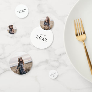 Chic Typography Congrats Grad Graduation Photo Confetti