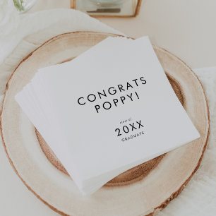 Chic Typography Congrats Graduation Napkin