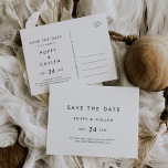 Chic Typography Horizontal Save the Date Postcard<br><div class="desc">This chic typography horizontal save the date postcard is perfect for a modern wedding. The simple design features classic minimalist black and white typography with a rustic boho feel. Customizable in any colour. Keep the design minimal and elegant, as is, or personalize it by adding your own graphics and artwork....</div>