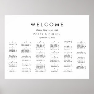 Chic Typography Horizontal Seating Chart