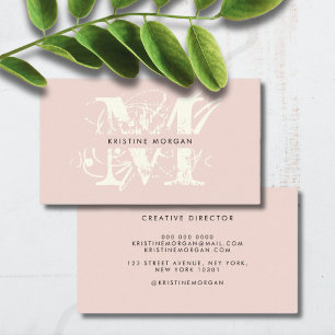 Chic typography monogram name business card