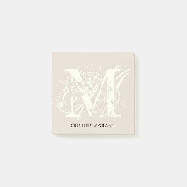 Chic typography monogram name post-it notes (Front)