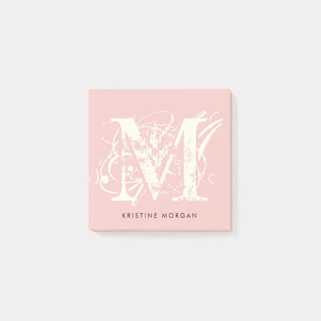 Chic typography monogram name post-it notes (Front)