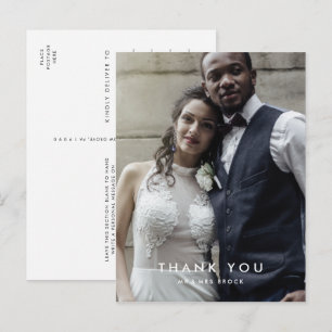 Chic Typography Photo Template Thank You Postcard
