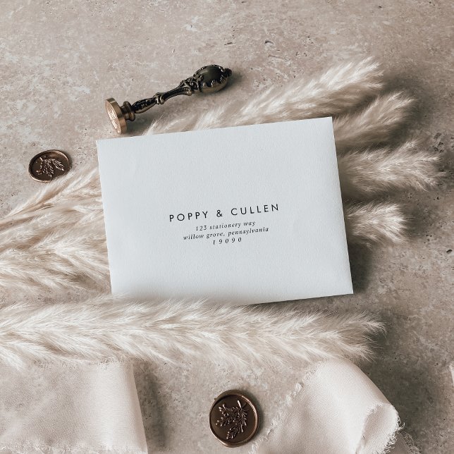 Chic Typography Self-Addressed RSVP Envelope (Creator Uploaded)