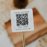 Chic Typography Small Business Custom QR Code Square Sticker<br><div class="desc">This chic typography small business custom QR code square sticker is perfect for a small business owner. The simple design features classic minimalist black and white typography with a rustic boho feel. Customizable in any colour.</div>