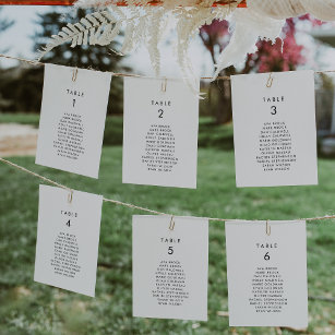 Chic Typography Table Number Seating Chart