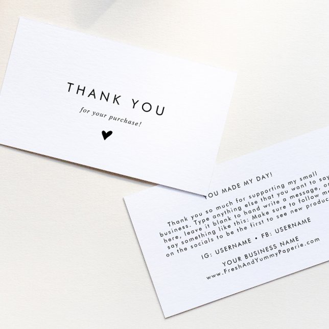 Chic Typography Thank You Business Card (Creator Uploaded)