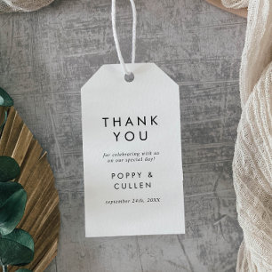 Chic Typography Thank You Favour Gift Tags