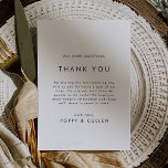 Chic Typography Thank You Reception Card<br><div class="desc">This chic typography thank you reception card is perfect for a modern wedding. The simple design features classic minimalist black and white typography with a rustic boho feel. Customizable in any colour. Keep the design minimal and elegant, as is, or personalize it by adding your own graphics and artwork. Place...</div>