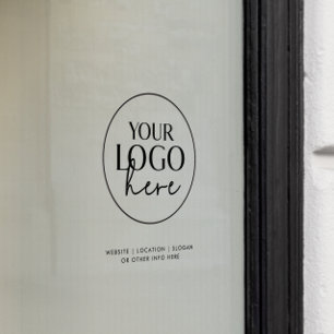 Chic Typography Transparent Business Custom Logo Window Cling