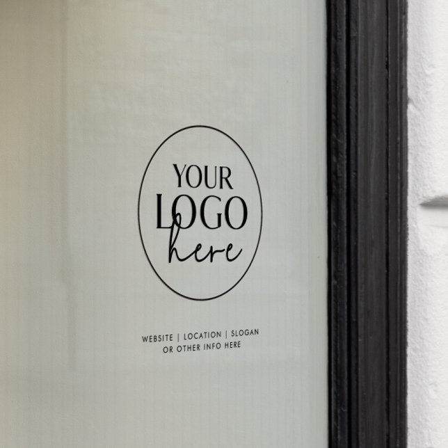 Chic Typography Transparent Business Custom Logo Window Cling (Creator Uploaded)