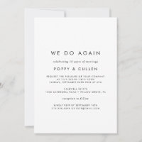 Chic Typography We Do Again Vow Renewal