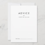 Chic Typography Wedding Advice Card<br><div class="desc">This chic typography wedding advice card is perfect for a modern wedding and can be used for any event. The simple design features classic minimalist black and white typography with a rustic boho feel. Customizable in any colour. Keep the design minimal and elegant, as is, or personalize it by adding...</div>